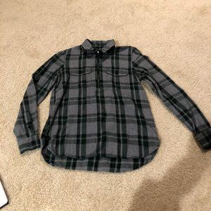 Madewell green plaid long sleeve shirt (XS)